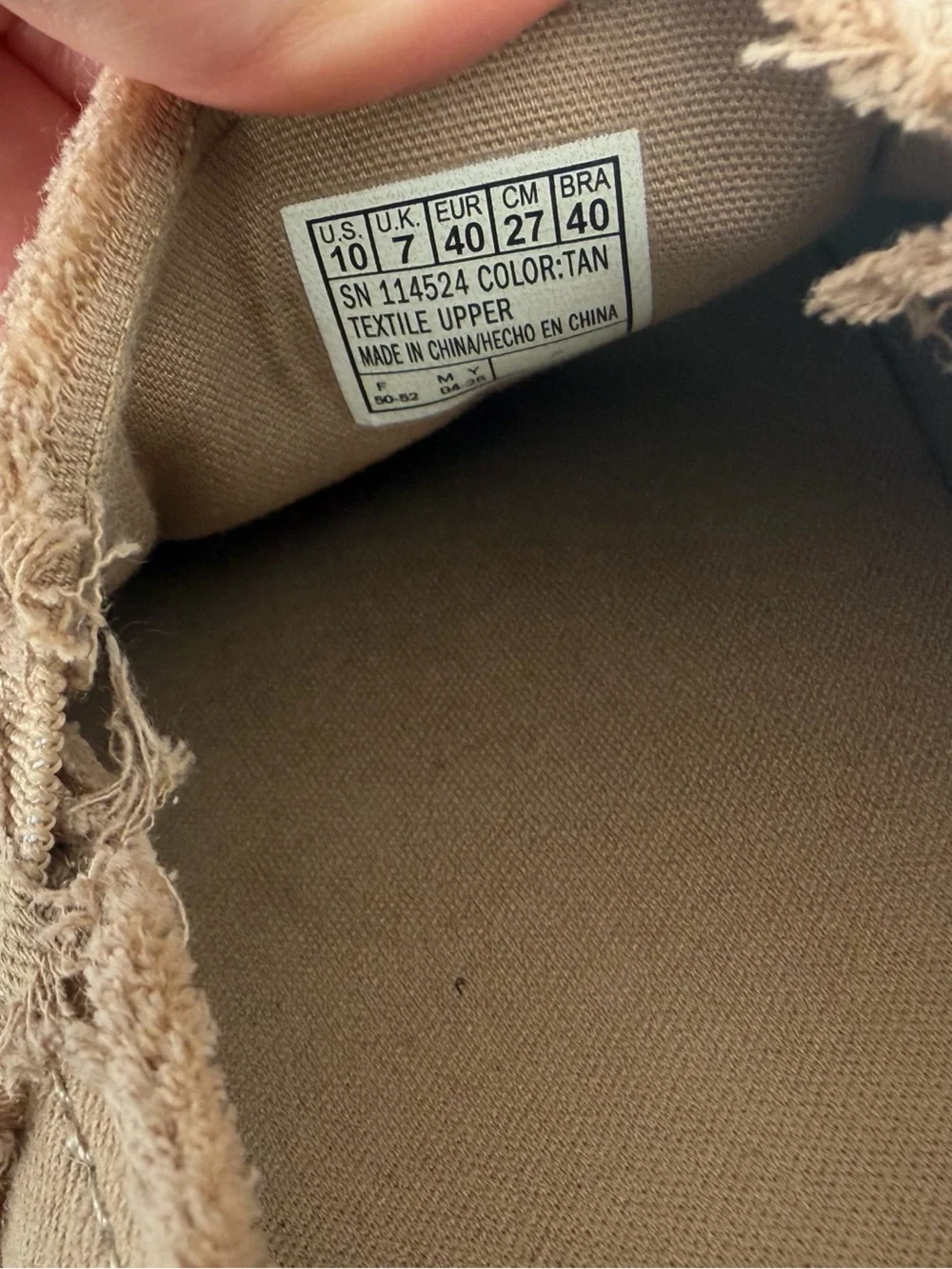 Skechers BOBS Sz 10 Flexpadrille Hi Be Rosey Tan Canvas Espadrille Slip On Shoes